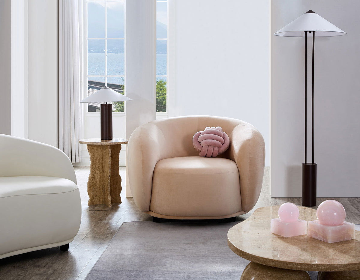 Curvo Occasional Armchair - Velvet Shell - sofa Shell Velvet BUBULAND HOME