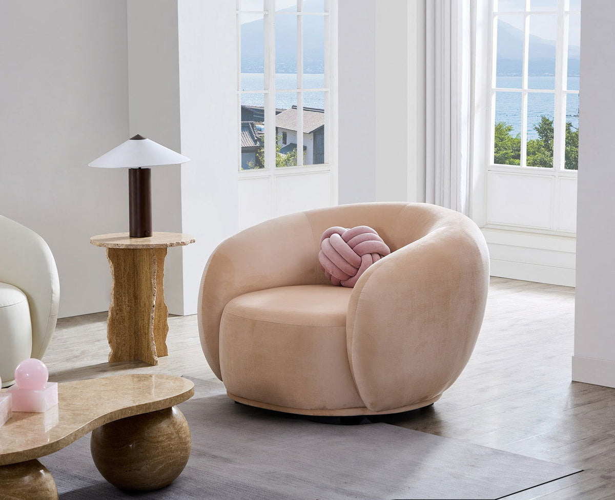 Curvo Occasional Armchair - Velvet Shell - sofa Shell Velvet BUBULAND HOME