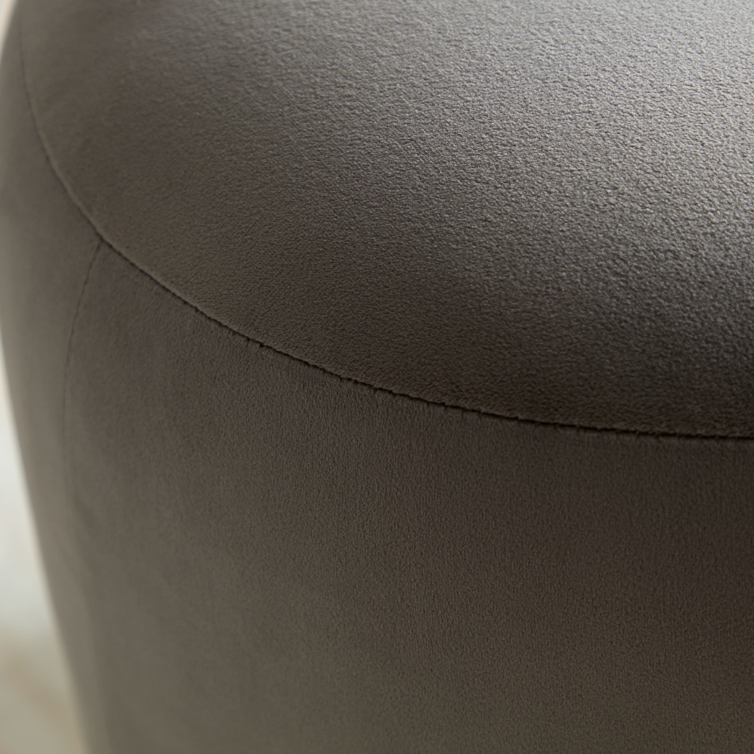 Curvo Velvet Oval Ottoman - Grey - sofa Grey Velvet BUBULAND HOME