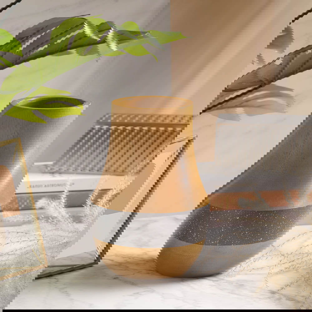 Danae Mango Wood Two-Colour Vases - vases Small BUBULAND HOME