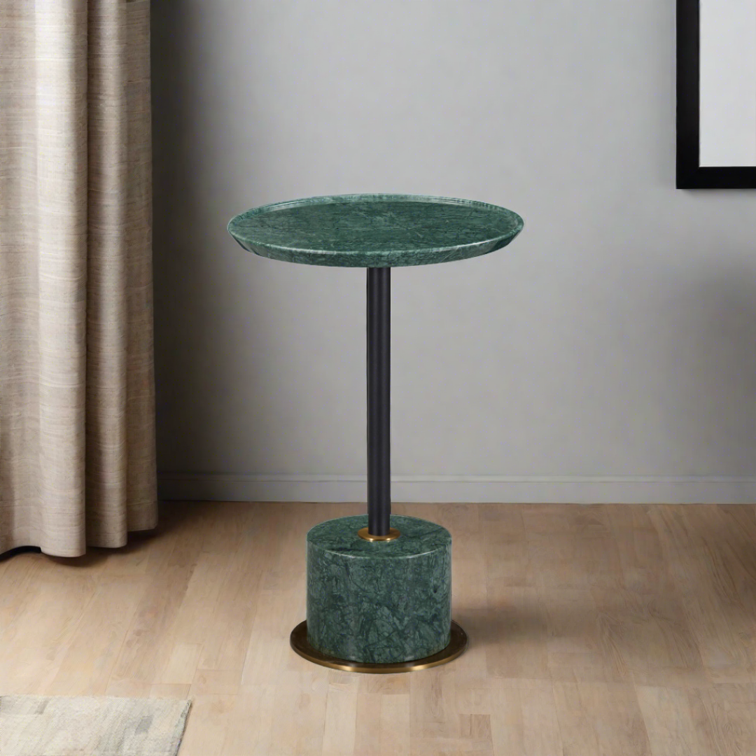 Dion Green Marble Side Table - Side Table Default Title BUBULAND HOME