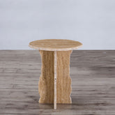 Edge Travertine Side Table - Side Table Default Title BUBULAND HOME