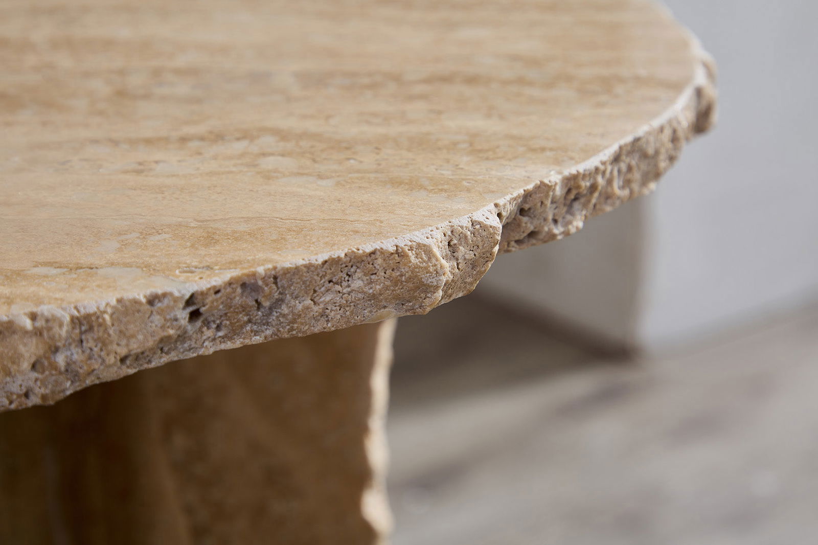 Edge Travertine Side Table - Side Table Default Title BUBULAND HOME