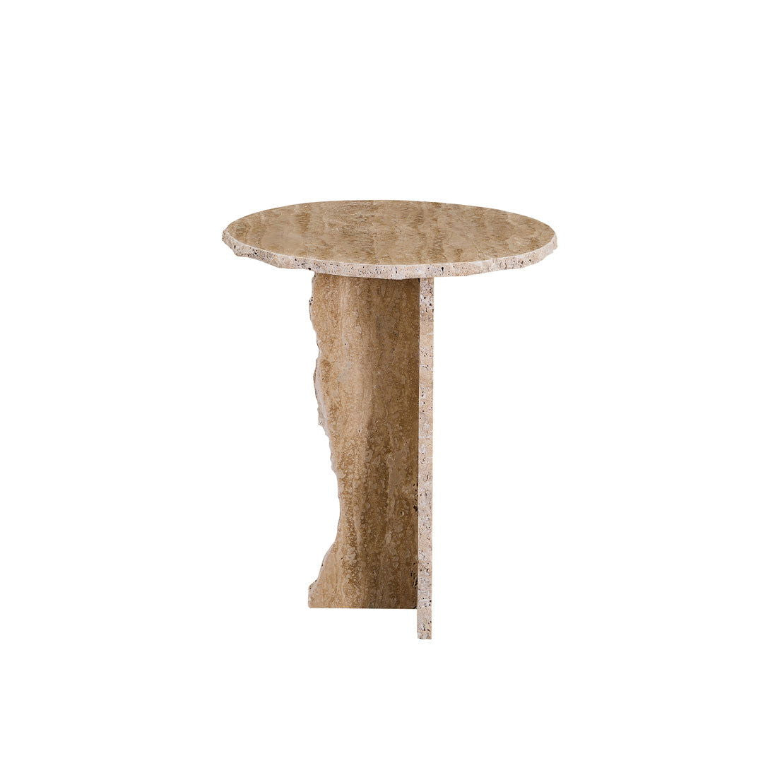 Edge Travertine Side Table - Side Table Default Title BUBULAND HOME