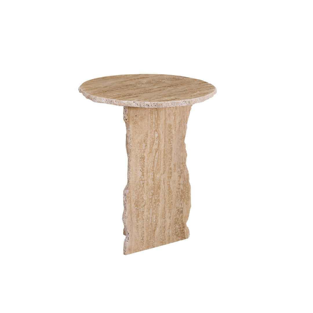 Edge Travertine Side Table - Side Table Default Title BUBULAND HOME