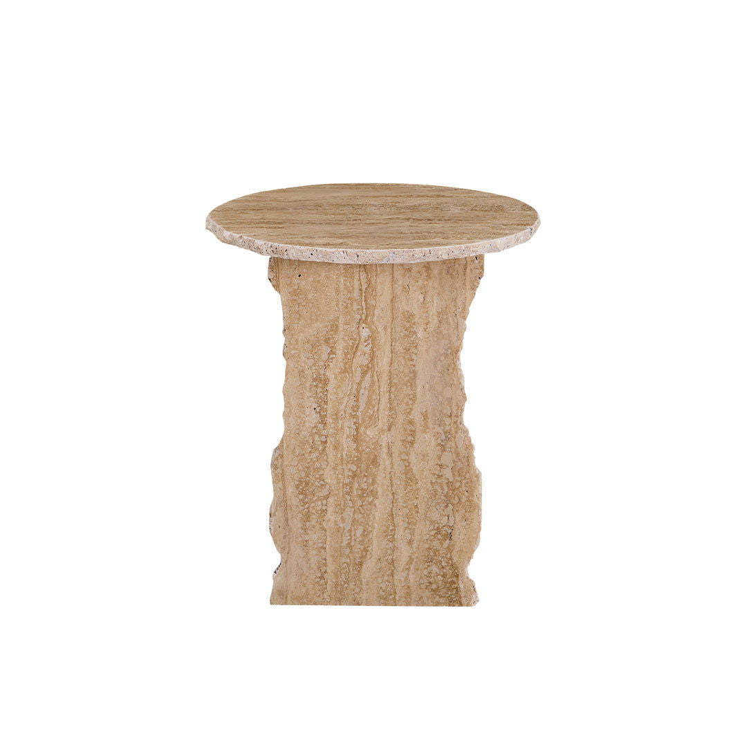 Edge Travertine Side Table - Side Table Default Title BUBULAND HOME