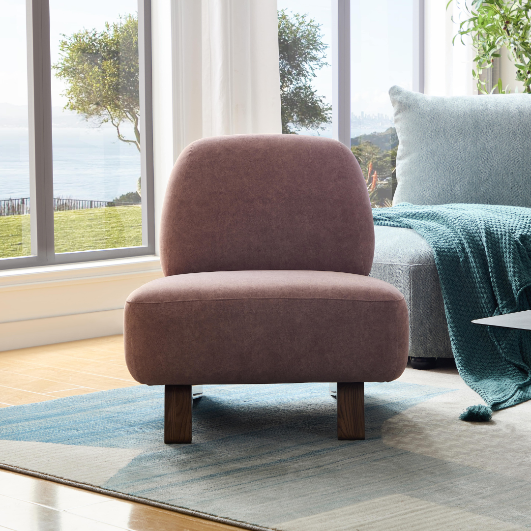 Farah Occasional Chair - Dusty Pink Velvet Performance - Armchair Default Title BUBULAND HOME