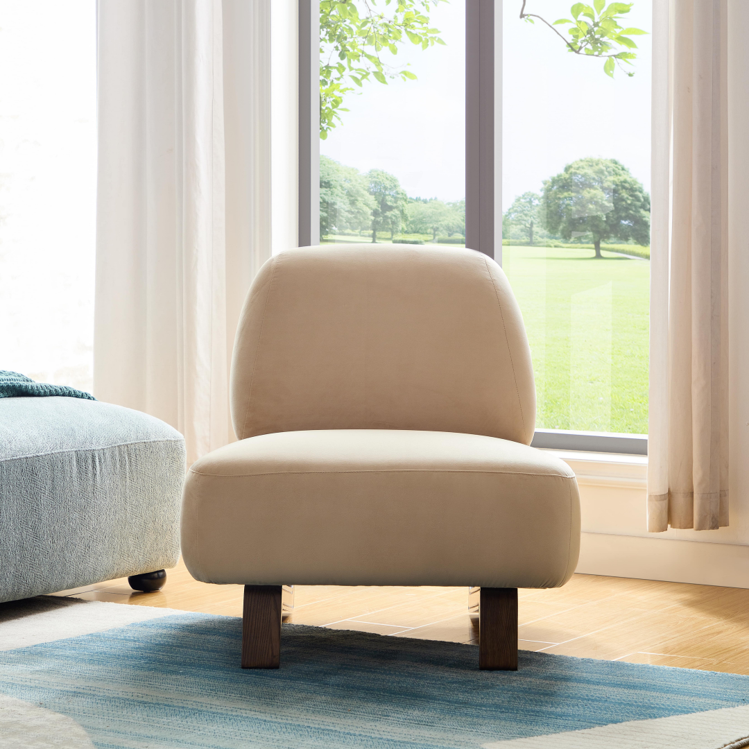 Farah Occasional Chair - Sand Velvet - Armchair Sand Velvet BUBULAND HOME