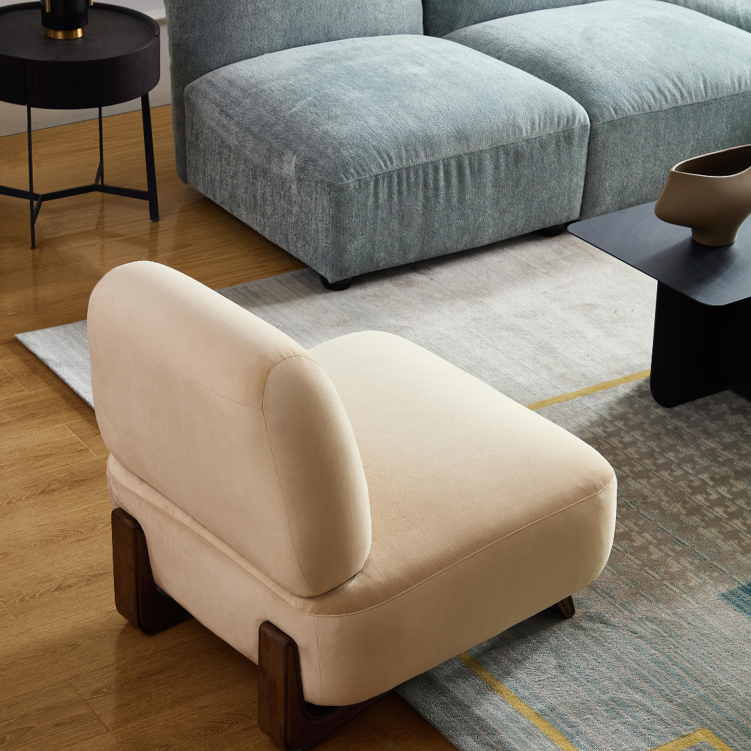 Farah Occasional Chair - Sand Velvet - Armchair Sand Velvet BUBULAND HOME