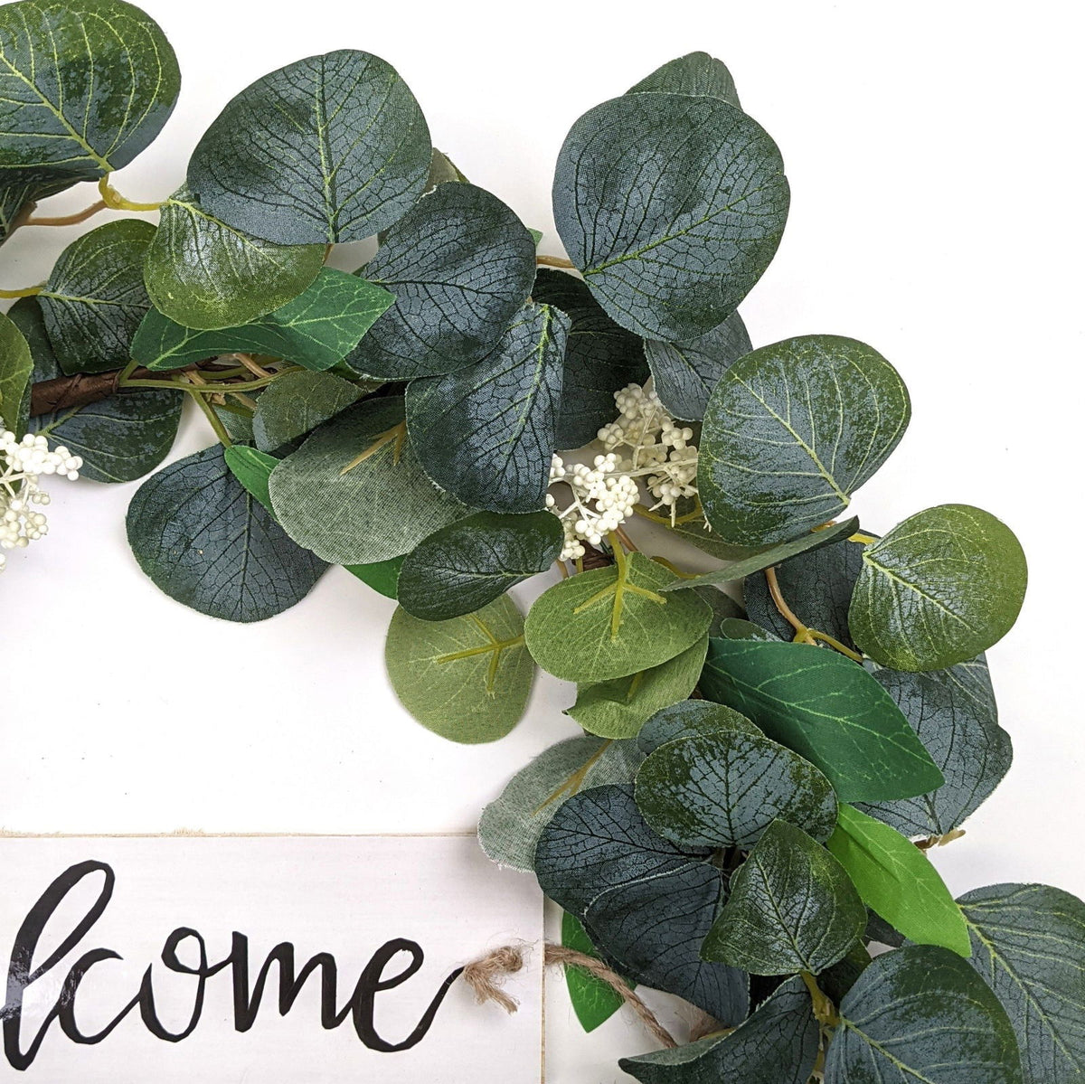 Foliage and White Floral Wreath - Seasonal & Holiday Decorations Default Title BUBULAND HOME