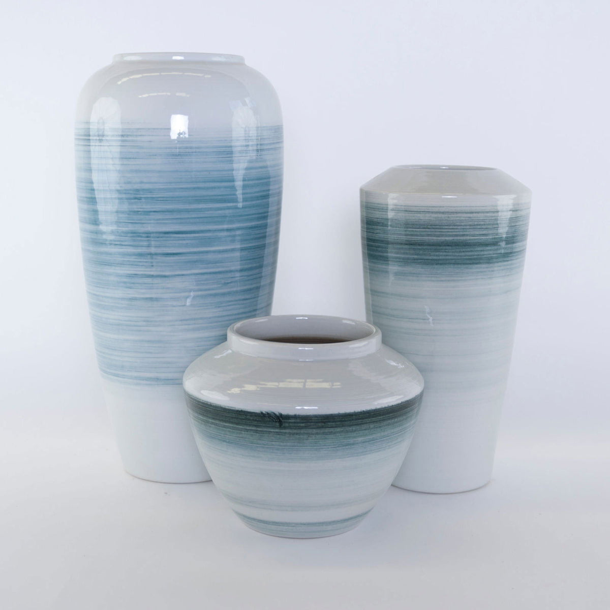 Fresh Spiral Series Ceramic Vases and Pots - vases 01 15cm H x 20cm W BUBULAND HOME