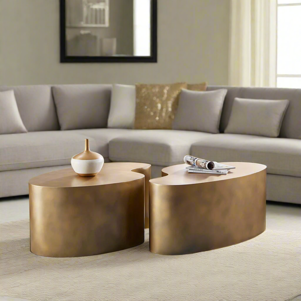 Golden Brass Coffee Table BUBULAND HOME