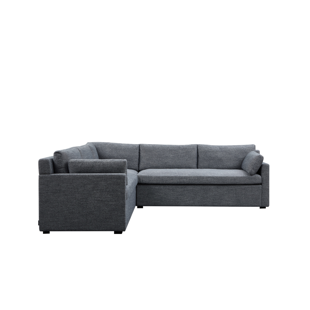 Hamilton L-Shaped Modular Sofa - Navy & Grey Weave - sofa 3 Pieces - 5 Seater (Left + Right Arm + Corner Seat) / Navy and Grey Weave BUBULAND HOME