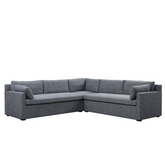 Hamilton L-Shaped Modular Sofa - Navy & Grey Weave - sofa 3 Pieces - 5 Seater (Left + Right Arm + Corner Seat) / Navy and Grey Weave BUBULAND HOME