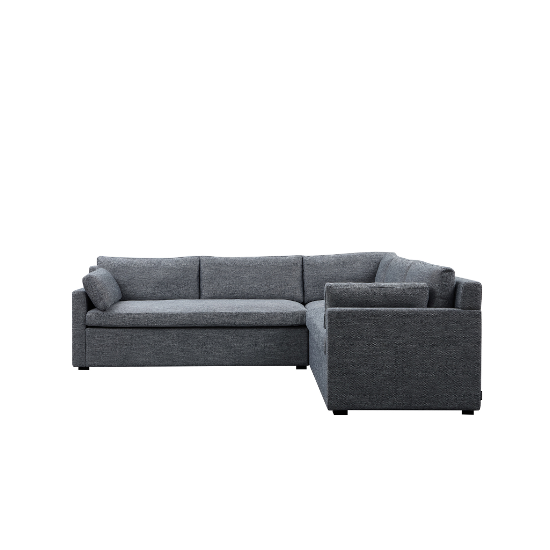 Hamilton L-Shaped Modular Sofa - Navy & Grey Weave - sofa 3 Pieces - 5 Seater (Left + Right Arm + Corner Seat) / Navy and Grey Weave BUBULAND HOME