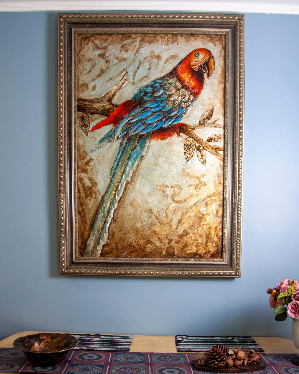 Hand Painted Parrot Wall Art - Homewares Default Title BUBULAND HOME