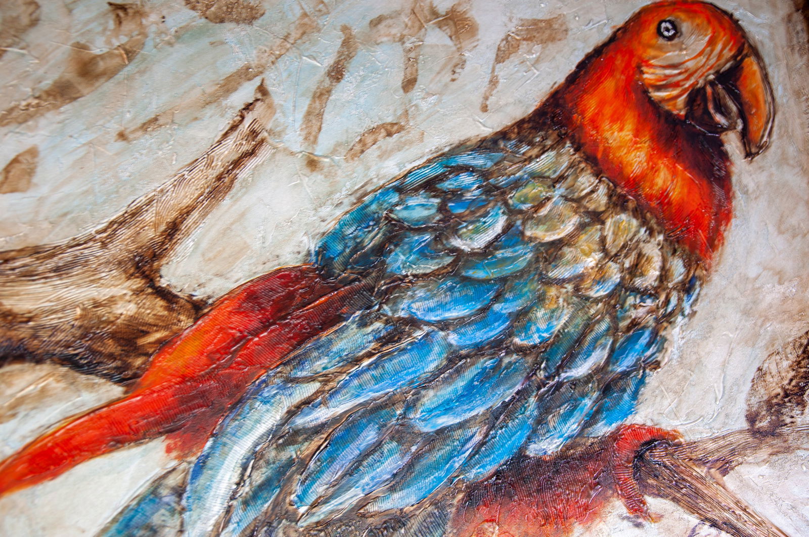 Hand Painted Parrot Wall Art - Homewares Default Title BUBULAND HOME