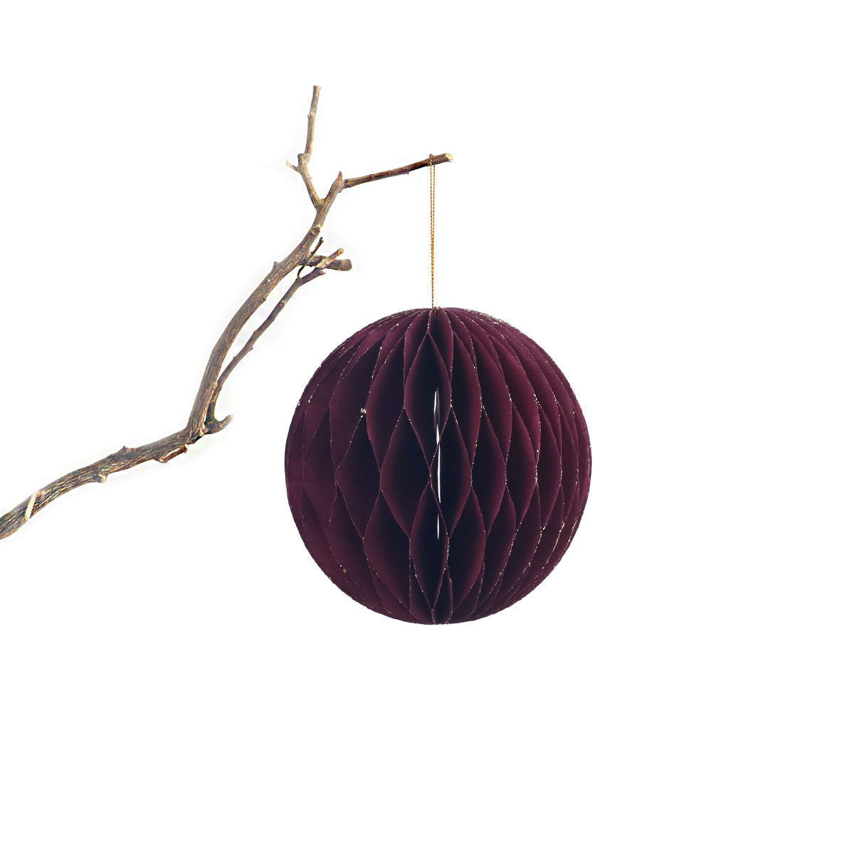 Happy Elves Origami Decoration - Bauble Wine Red - Seasonal & Holiday Decorations Default Title BUBULAND HOME