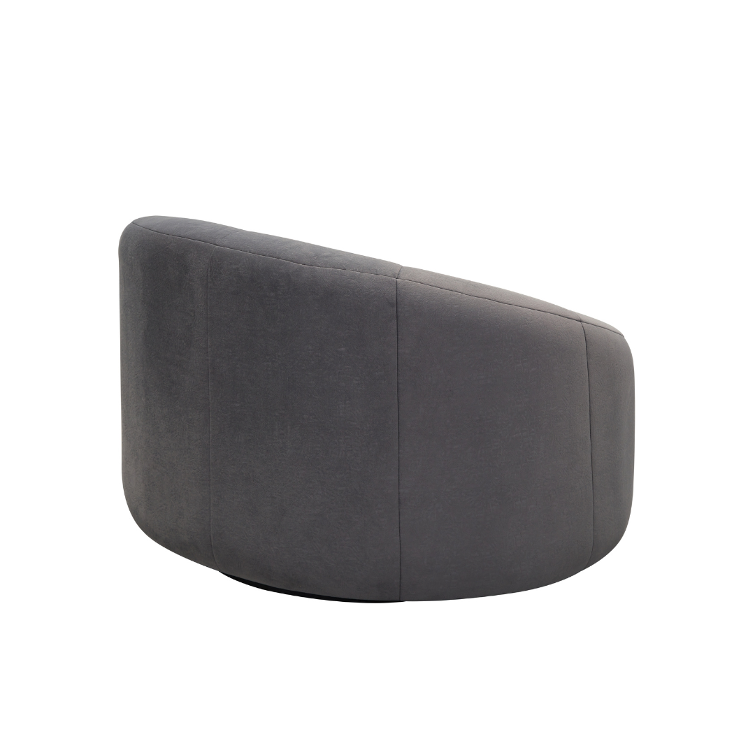 Hugo Swivel Armchair - Grey Patterned Velvet BUBULAND HOME