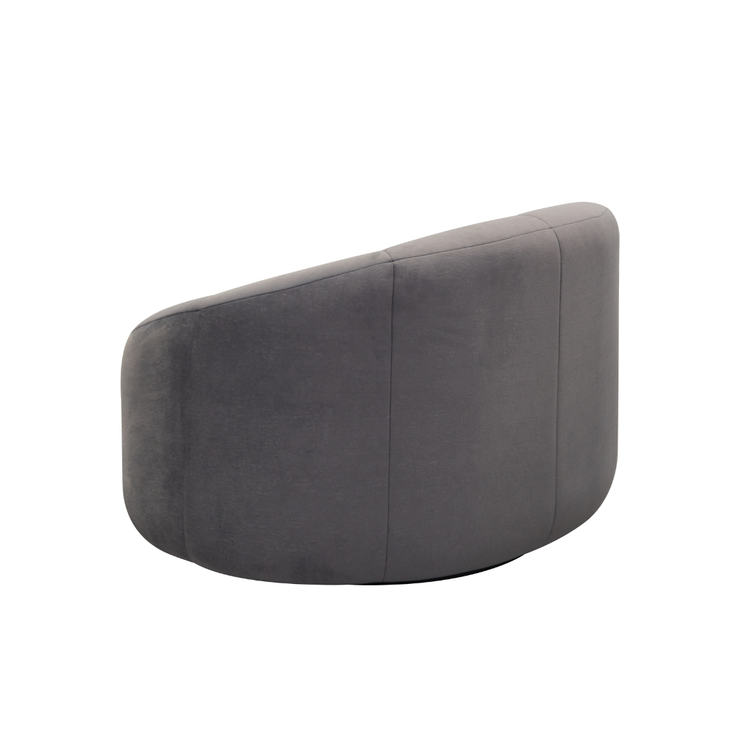 Hugo Swivel Armchair - Grey Patterned Velvet BUBULAND HOME