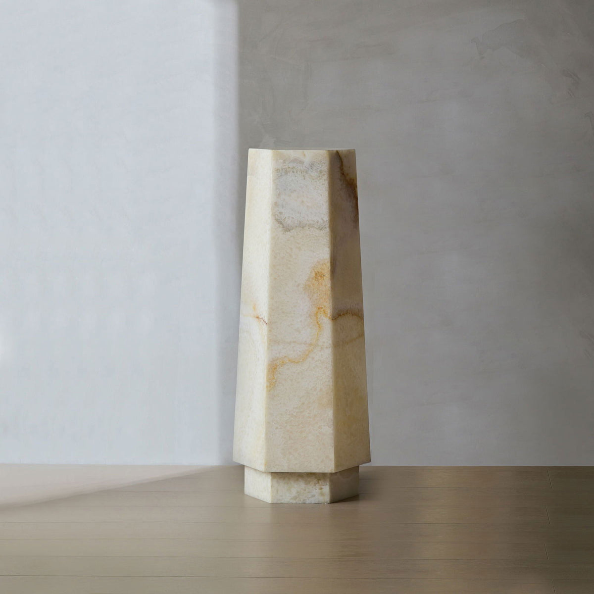 Jade Hexagonal Marble Plinth - Tall BUBULAND HOME