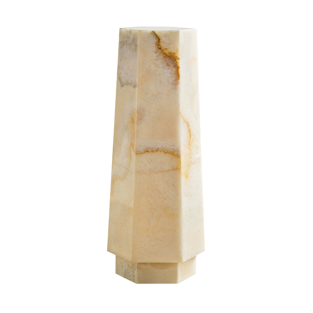 Jade Hexagonal Marble Plinth - Tall BUBULAND HOME