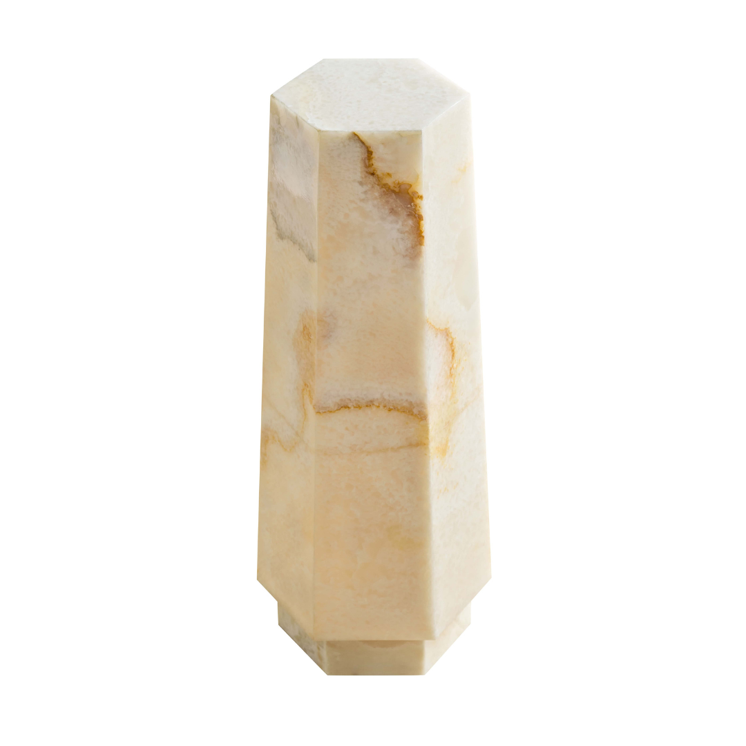 Jade Hexagonal Marble Plinth - Tall BUBULAND HOME