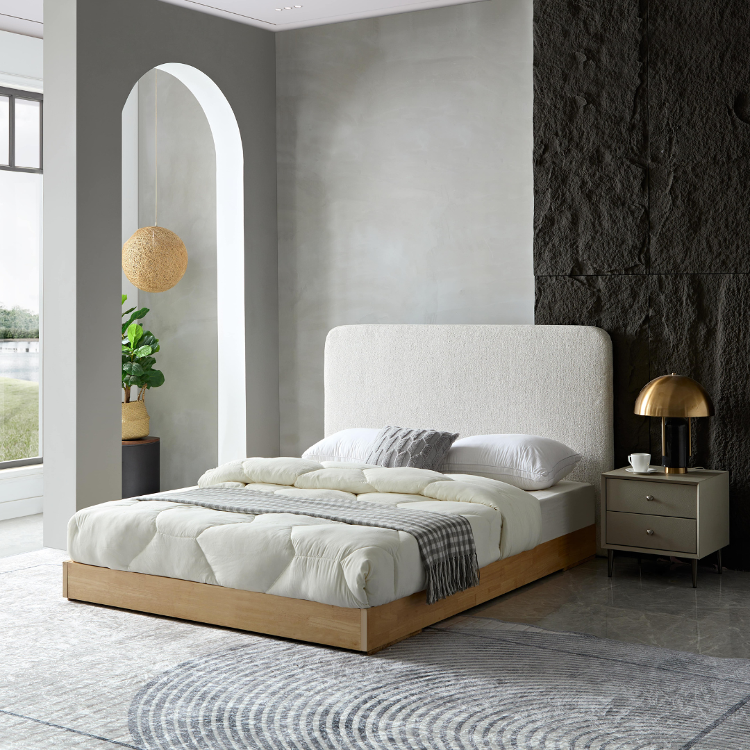Lisa Bedhead with Bottom Cable Management Cutout - Weave Oatmeal - Bedhead Queen / Weave Oatmeal BUBULAND HOME