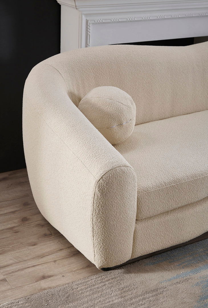 Louis 3 Seater Boucle Sofa - Natural White - sofa Natural White Boucle BUBULAND HOME