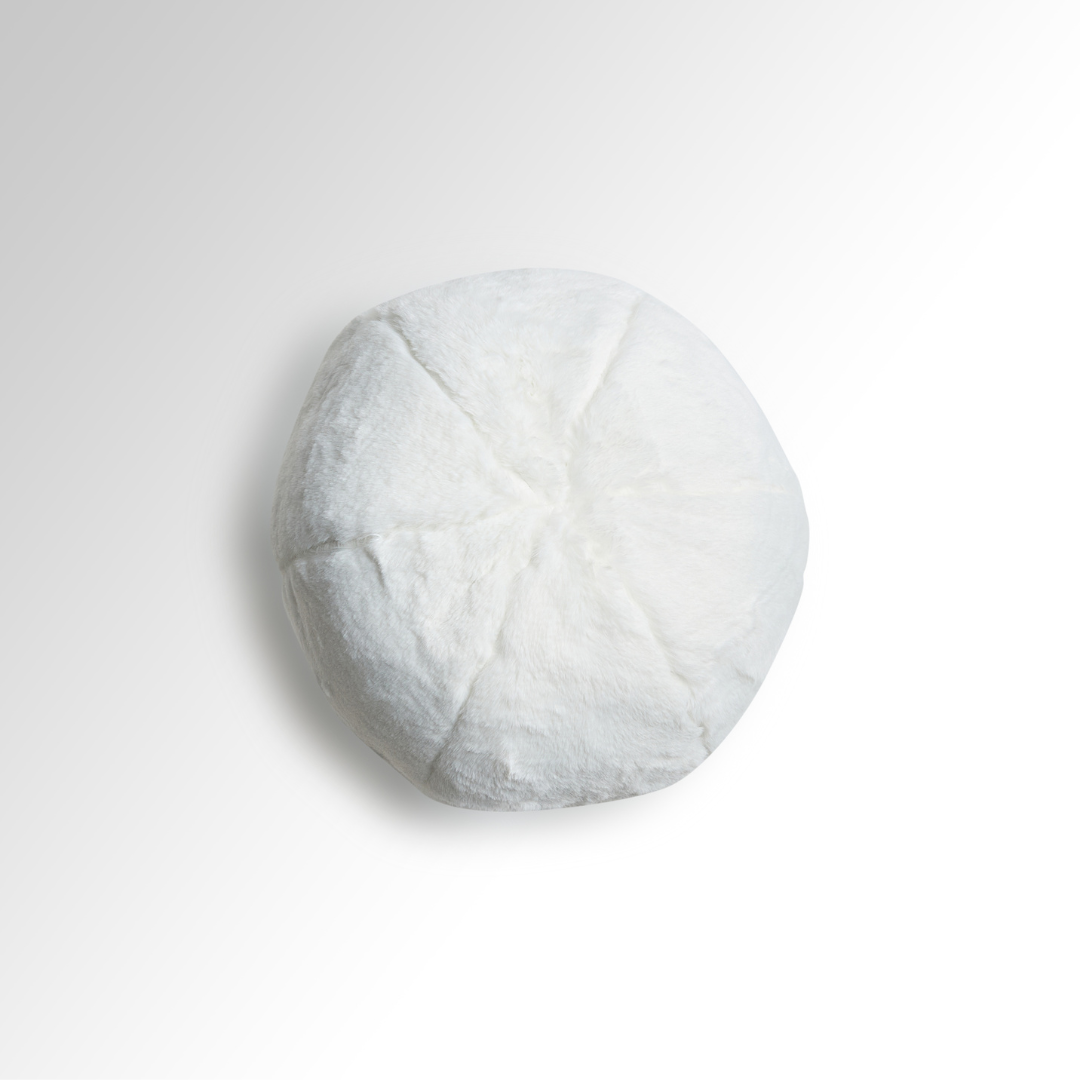 Louis Ball Cushions - Chalk White Faux Fur - Cushions 25cm Diam BUBULAND HOME