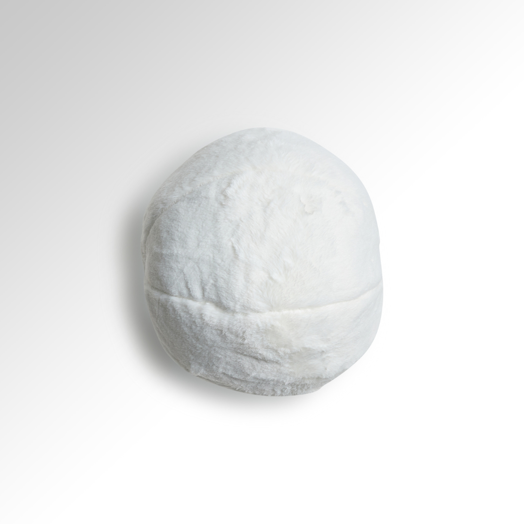 Louis Ball Cushions - Chalk White Faux Fur - BUBULAND HOME