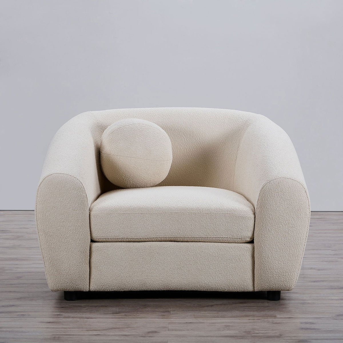 Louis Boucle Occasional Chair - Natural White BUBULAND HOME