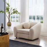 Louis Boucle Occasional Chair - Natural White BUBULAND HOME