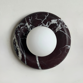 Luna Sconce Wall Light - Rosso Lepanto Marble Curved Plate 20cm BUBULAND HOME