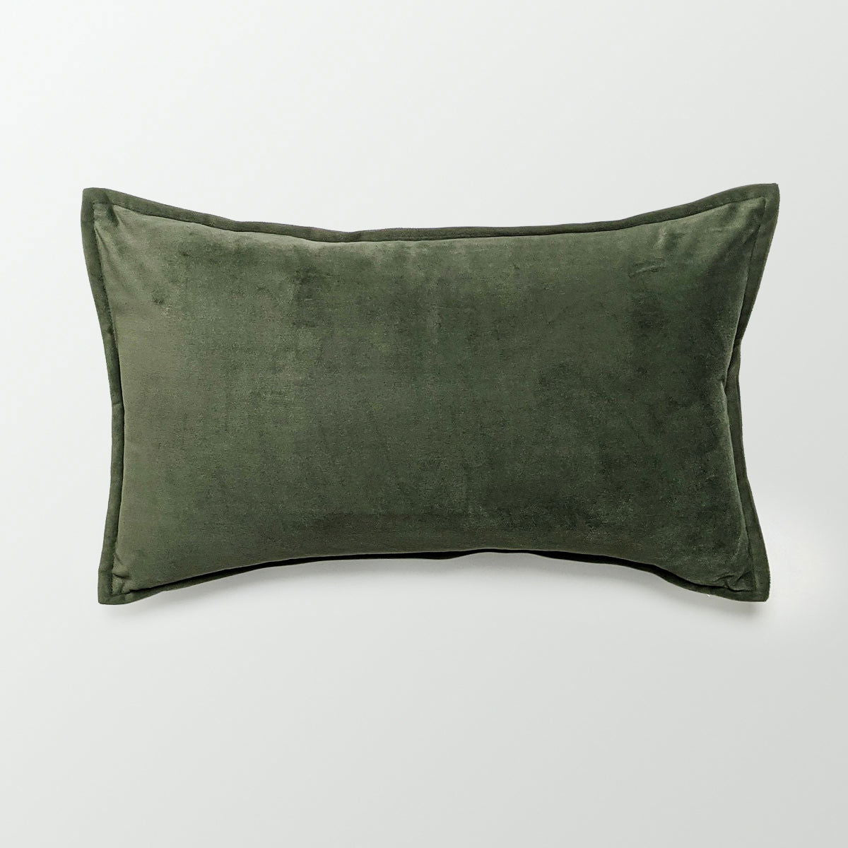 Luna Velvet & Linen Cushion | Olive Green Rectangular BUBULAND HOME