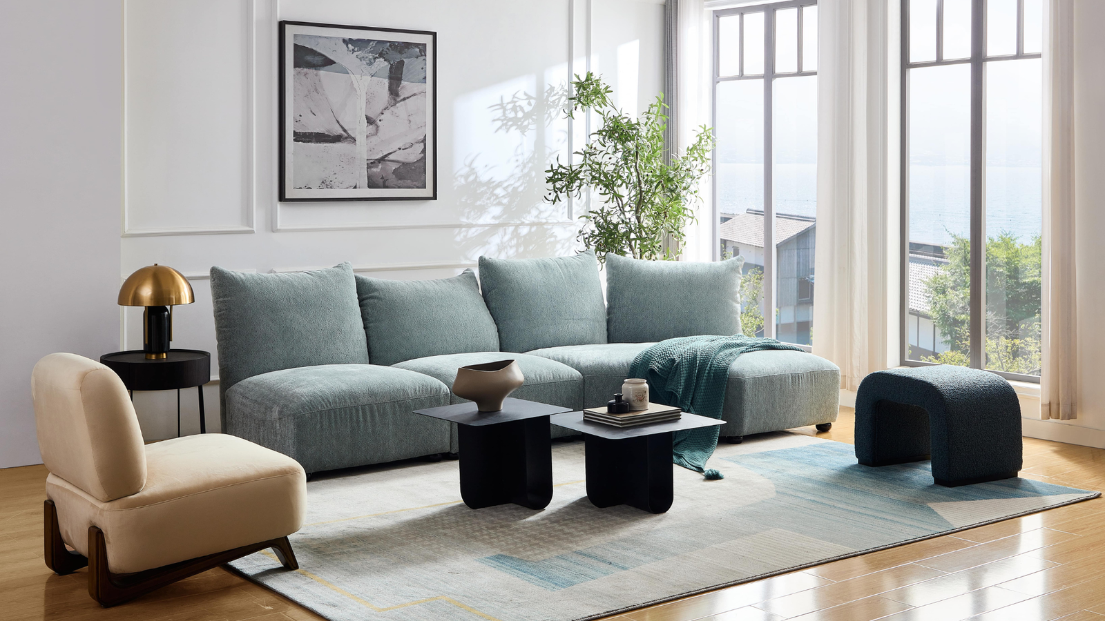 Marine Modular Sofa with Moving Backrest - James Dunlop Contexture Folkstone - sofa James Dunlop Contexture Folkstone / Armless Seat BUBULAND HOME