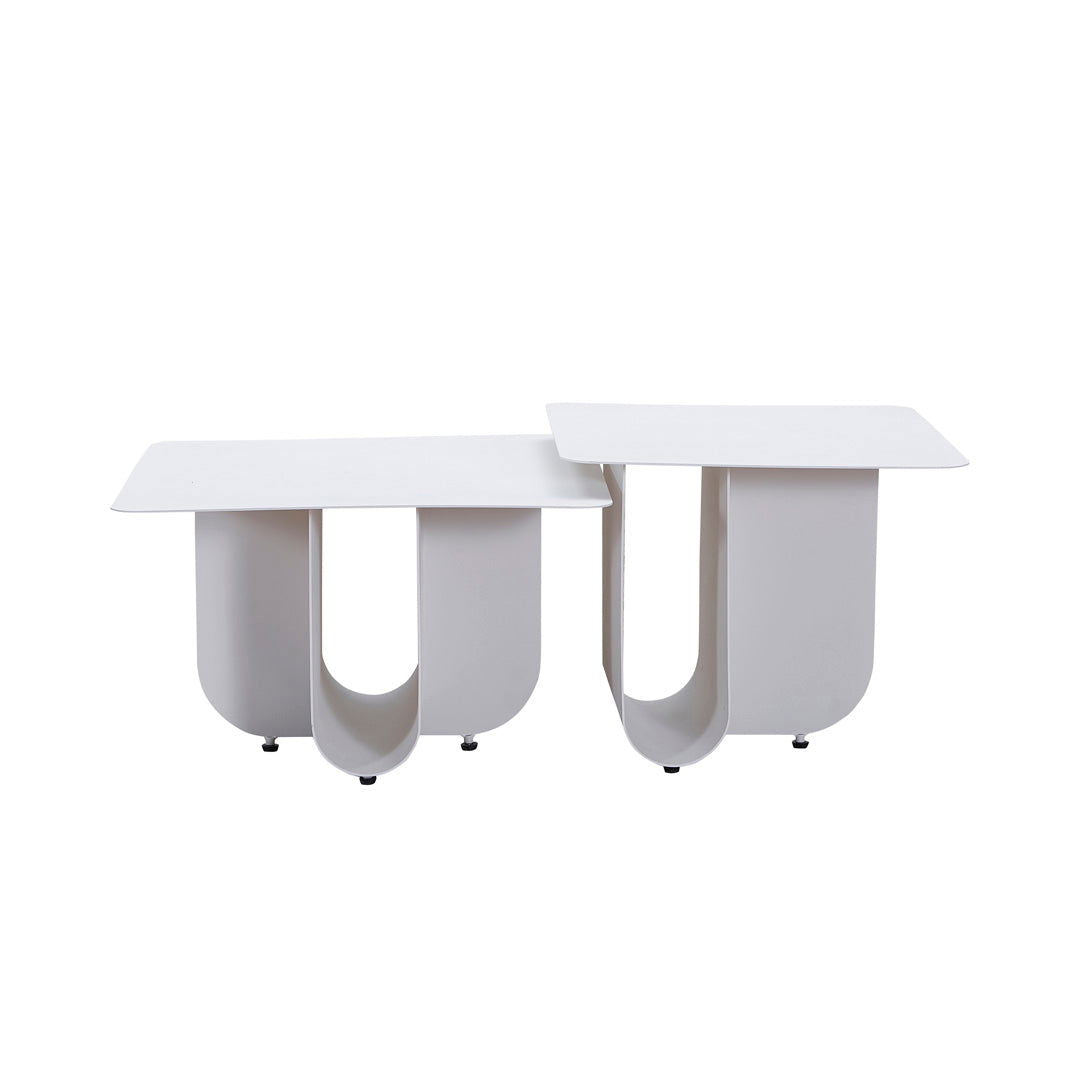 Matt White Coffee Table - Coffee Tables Tall: 50cm W X 50cm D x 40cm H BUBULAND HOME