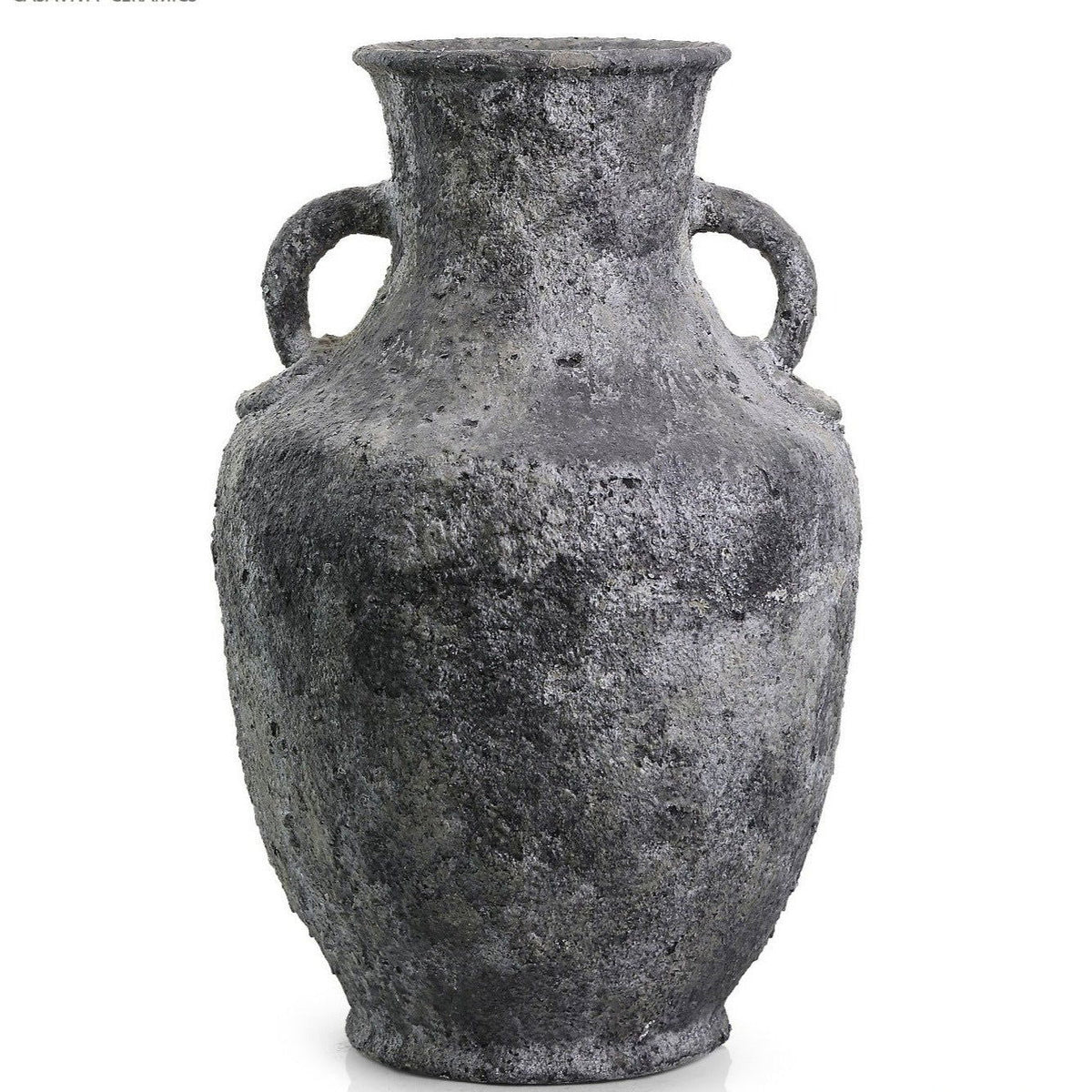 Mediterranean Ceramic Floor Vase Charcoal Grey - BUBULAND HOME