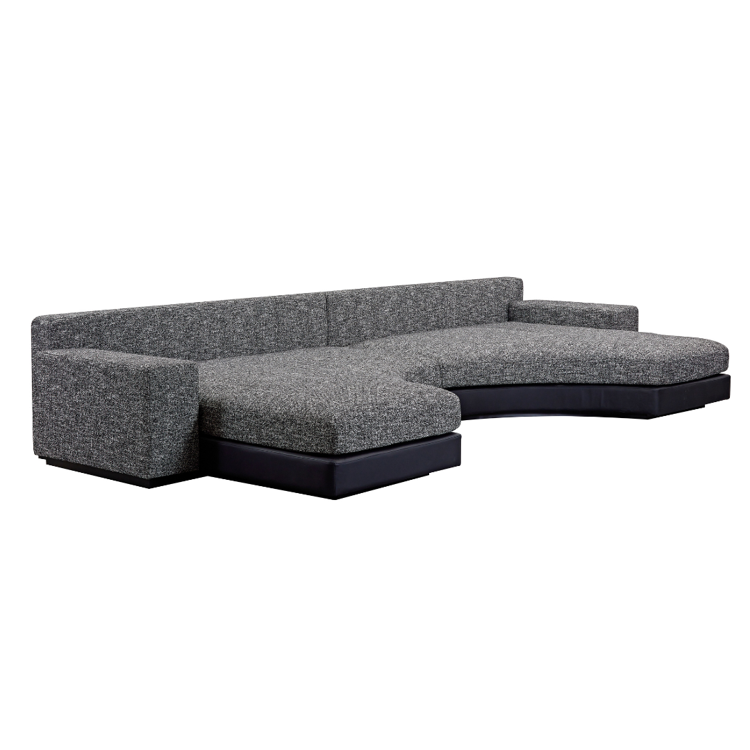 Moon Semi Circle Modular Sofa - Dual Colours Black/White - sofa Black/White BUBULAND HOME