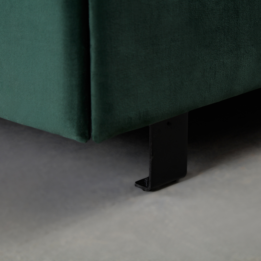 Paddington Vertical Panelled Bed - Green Velvet BUBULAND HOME
