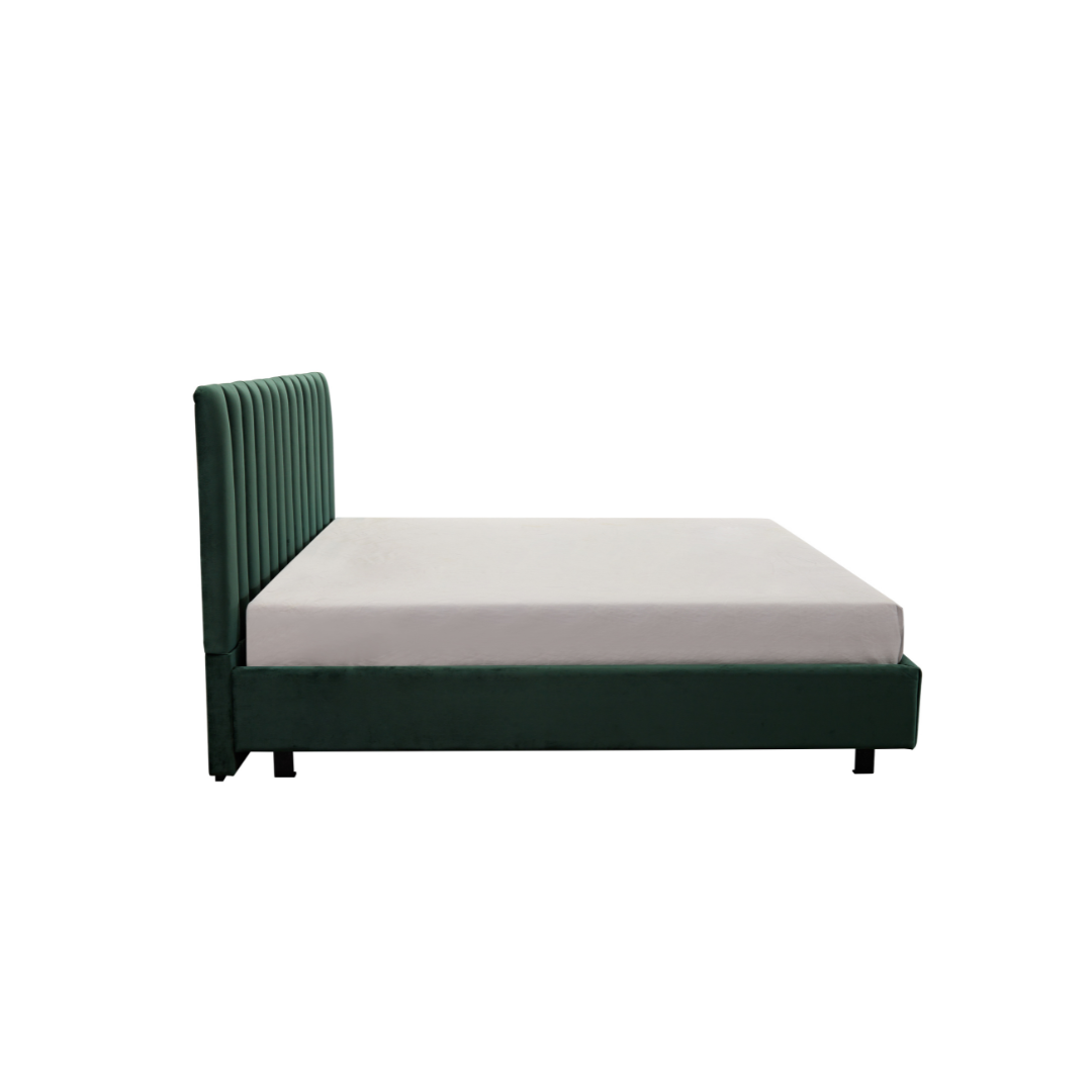 Paddington Vertical Panelled Bed - Green Velvet BUBULAND HOME