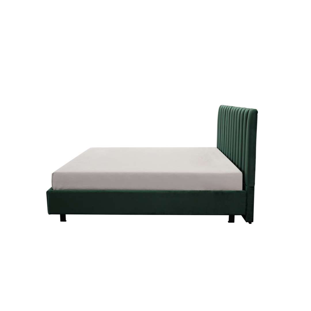 Paddington Vertical Panelled Bed - Green Velvet BUBULAND HOME