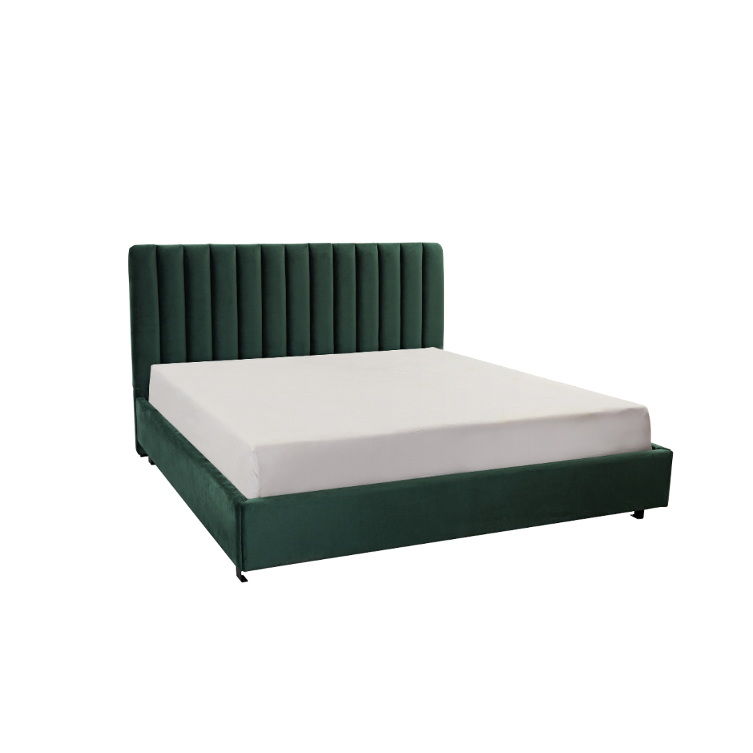 Paddington Vertical Panelled Bed - Green Velvet BUBULAND HOME