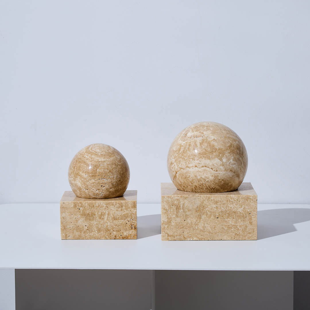 Pearl Travertine Sculptural Decor - Small & Large Size - Homewares Small BUBULAND HOME
