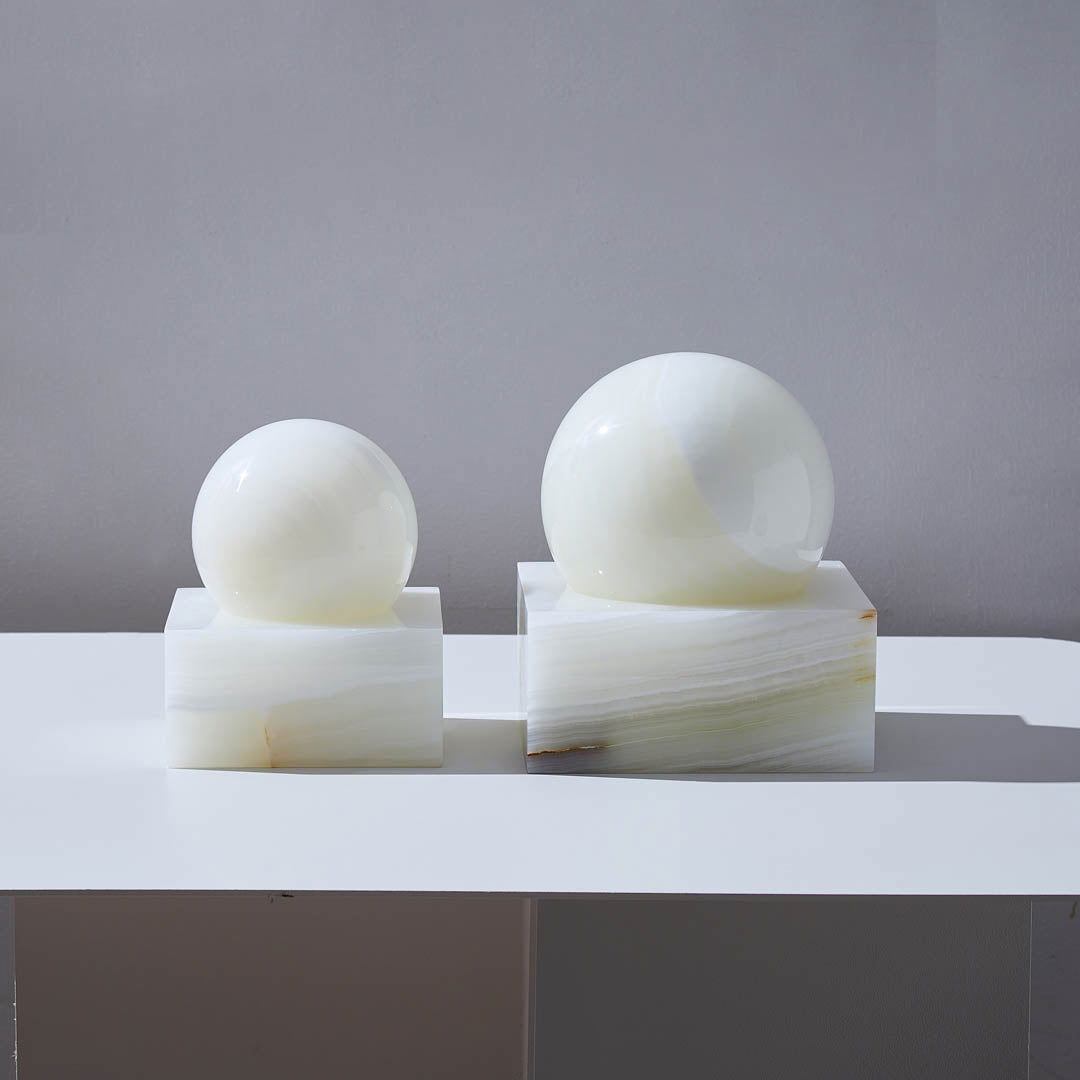 Pearl White Marble Sculptural Decor - Small & Large Size - Homewares Small BUBULAND HOME