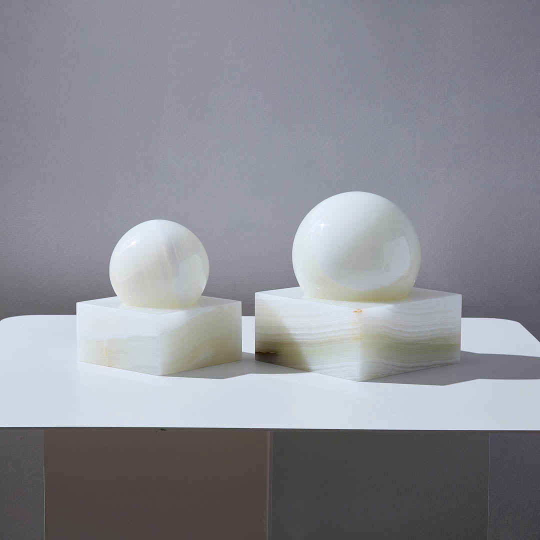 Pearl White Marble Sculptural Decor - Small & Large Size - Homewares Small BUBULAND HOME