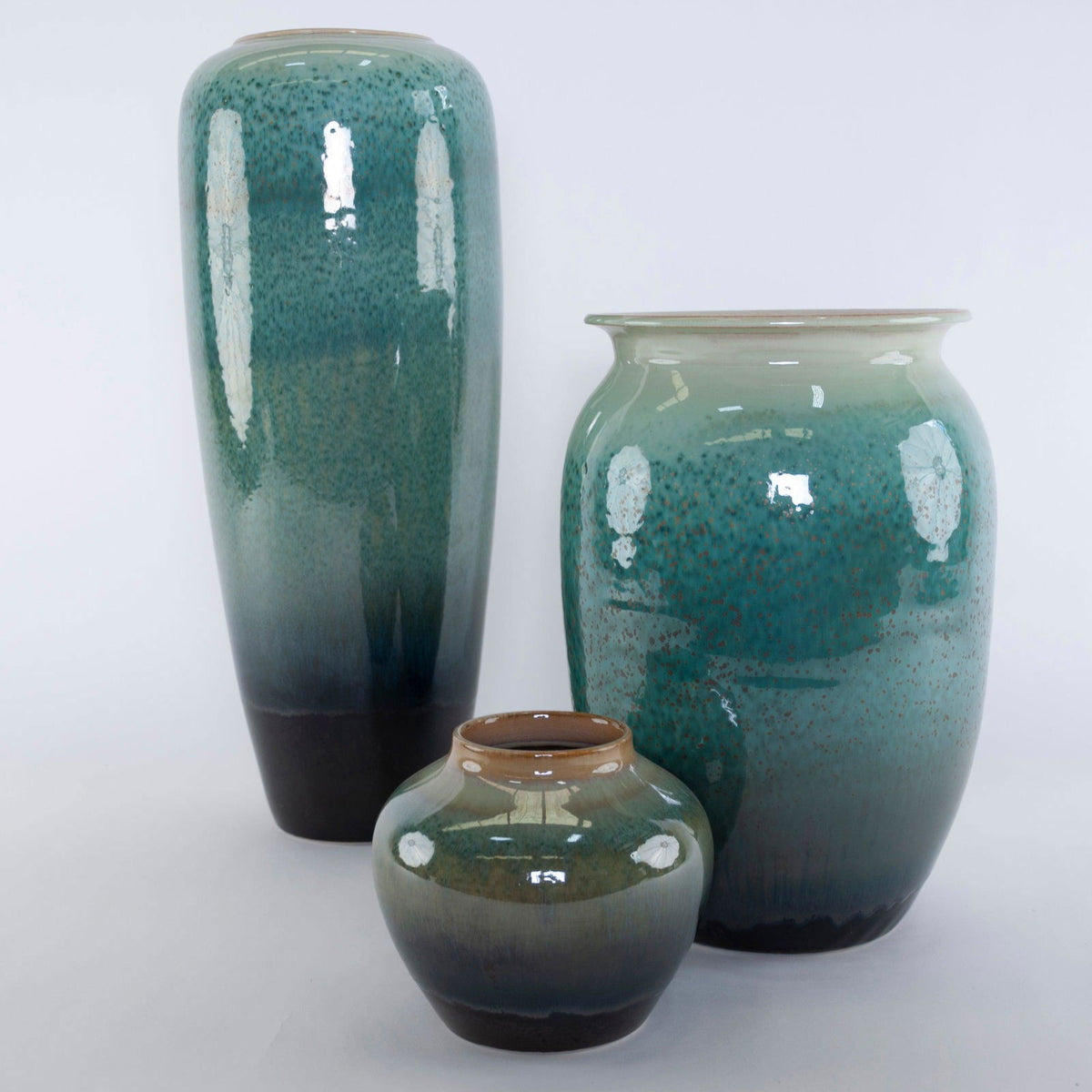 Rainforest Series Ceramic Vases and Pots - vases 01 15cm H x 16cm W BUBULAND HOME