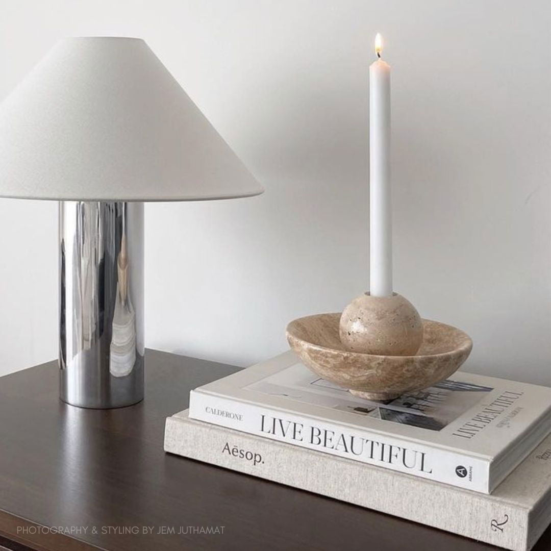 Sconce Travertine Bowl & Candle Holder - Homewares Default Title BUBULAND HOME