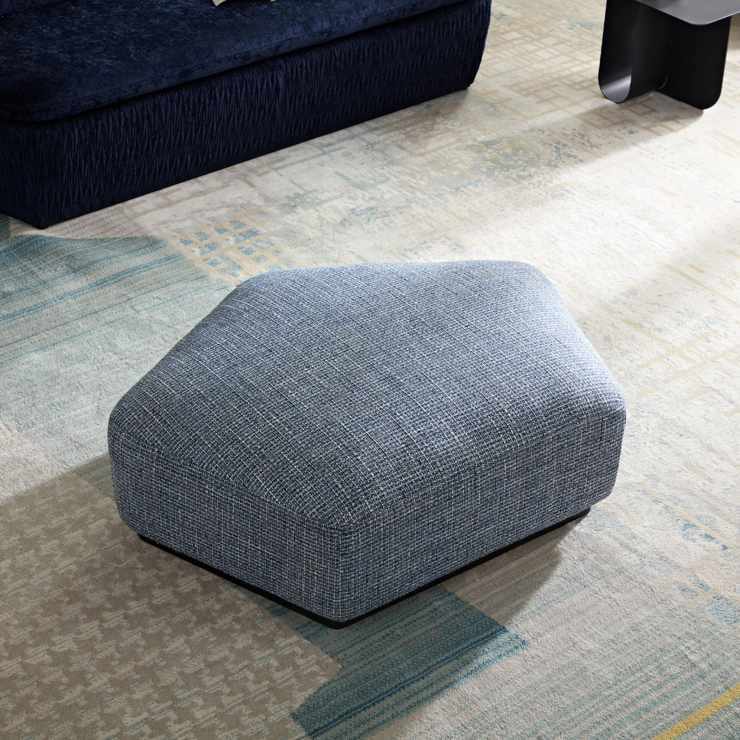 Seastar Hexagonal Ottoman - Mokum Gabrielle Ink - ottoman Mokum Gabrielle Ink BUBULAND HOME