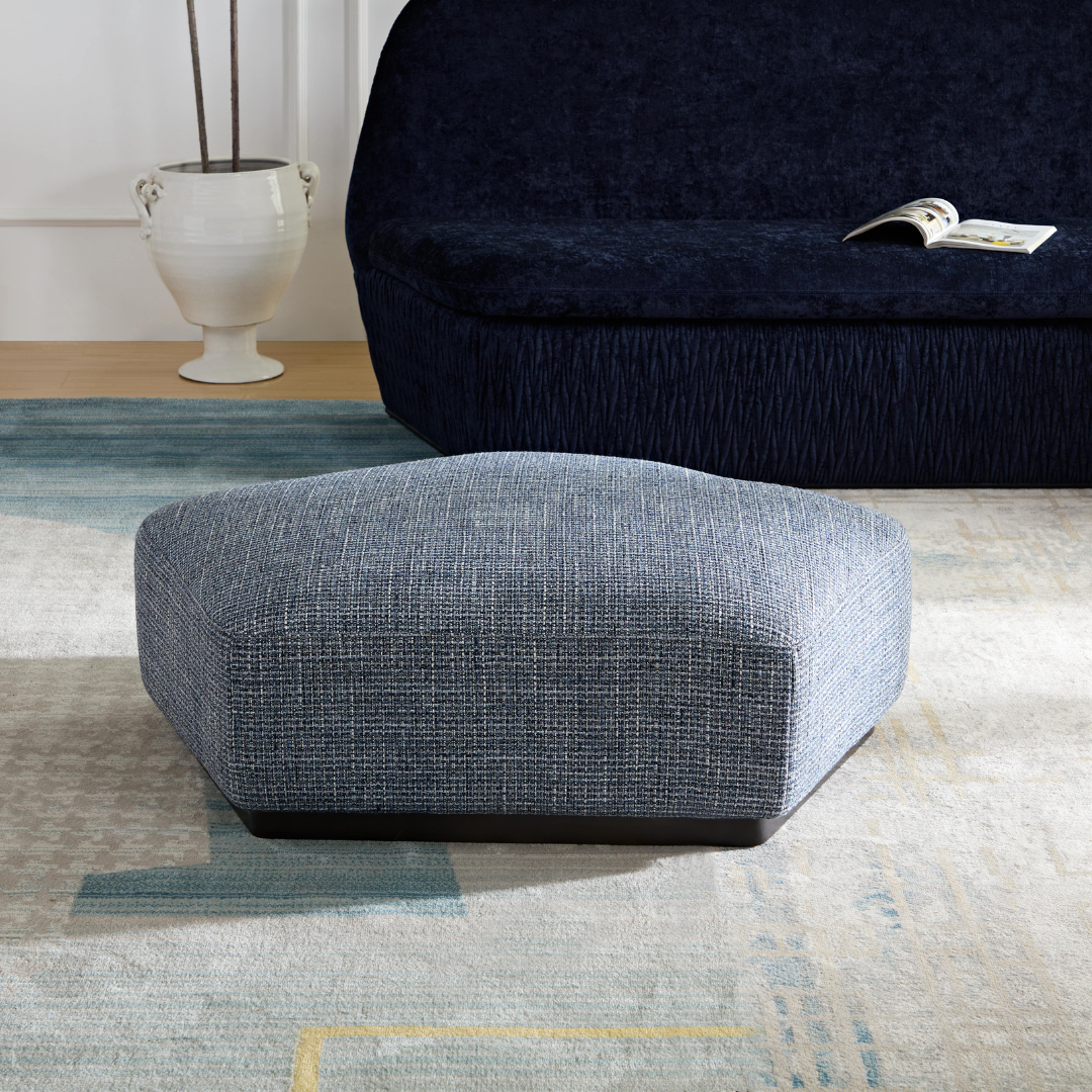 Seastar Hexagonal Ottoman - Mokum Gabrielle Ink - ottoman Mokum Gabrielle Ink BUBULAND HOME